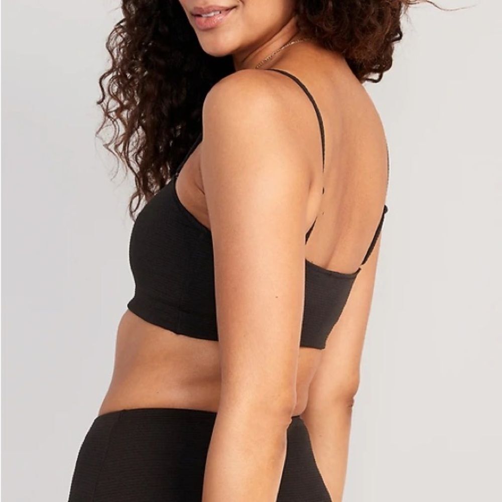 Old Navy Pucker Convertible One Strap Bandeau Bikini Two Piece Black Size XL/XXL - Picture 13 of 14